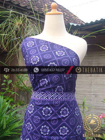 Kain Batik Cap Tulis Yogya Motif Ceplok Kembang Ungu
