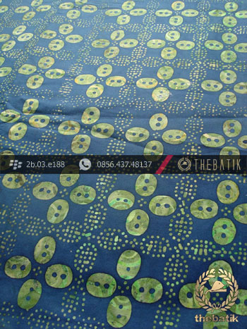 Kain Batik Cap Tulis Solo Motif Kawung Kontemporer Biru Hijau