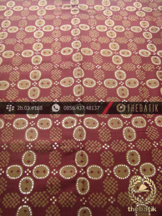 Kain Batik Cap Tulis Yogya Motif Kawung Sisik Marun