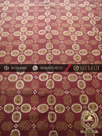 Kain Batik Cap Tulis Yogya Motif Kawung Sisik Marun