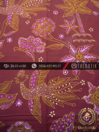Kain Batik Tulis Yogyakarta Motif Cendrawasih Kupu Jambon