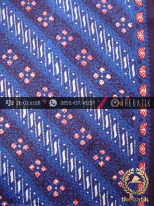 Kain Batik Cap Tulis Jogja Motif Parang Biru Nitik Merah