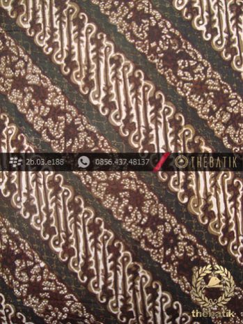 Kain Batik Cap Tulis Yogya Motif Parang Ukel Hijau Lumut