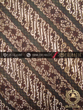 Kain Batik Cap Tulis Yogya Motif Parang Ukel Hijau Lumut
