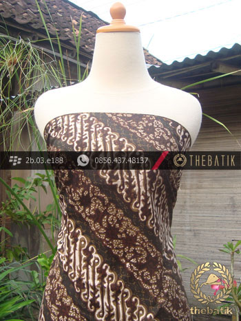 Kain Batik Cap Tulis Yogya Motif Parang Ukel Hijau Lumut