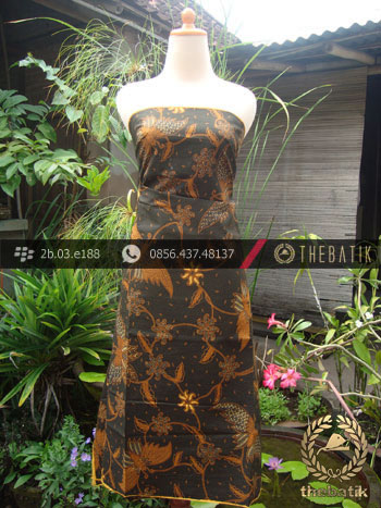 Kain Batik Cap Solo Motif Kawung Bledak Kupu Soga Genes