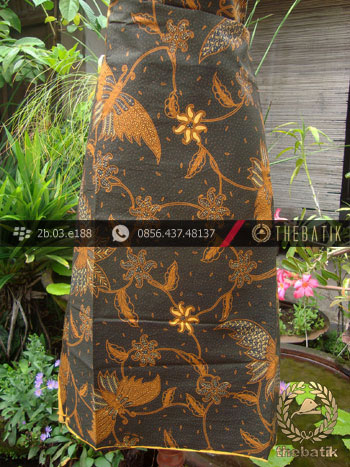 Kain Batik Cap Solo Motif Kawung Bledak Kupu Soga Genes