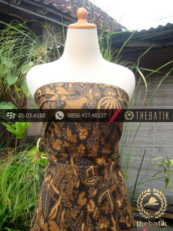 Kain Batik Cap Solo Motif Ikan Udang Soga Genes