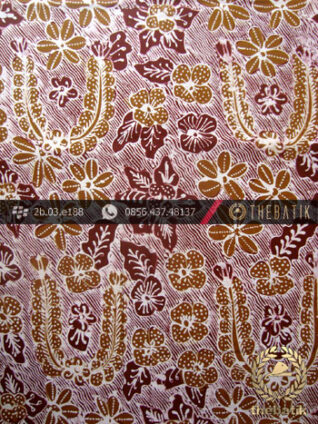 Kain Batik Tulis Yogyakarta Motif Bantulan Kuning Marun