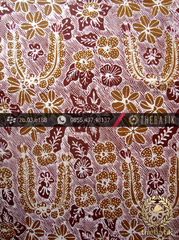 Kain Batik Tulis Yogyakarta Motif Bantulan Kuning Marun