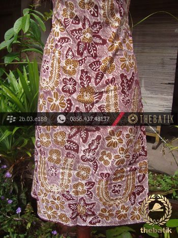 Kain Batik Tulis Yogyakarta Motif Bantulan Kuning Marun