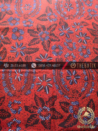 Kain Batik Tulis Yogyakarta Motif Bantulan Merah