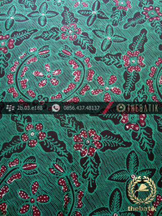 Kain Batik Tulis Yogyakarta Motif Bantulan Hijau Merah