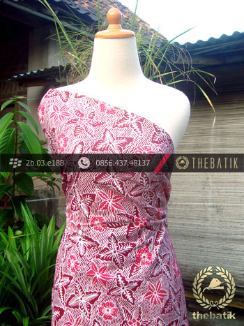 Kain Batik Tulis Yogyakarta Motif Bantulan Merah Pink