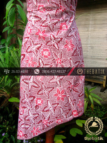 Kain Batik Tulis Yogyakarta Motif Bantulan Merah Pink