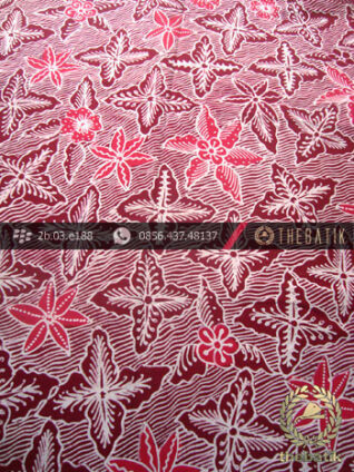Kain Batik Tulis Yogyakarta Motif Bantulan Merah Pink
