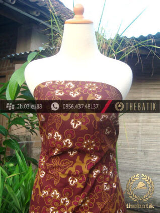 Kain Batik Cap Tulis Jogja Motif Ceplok Ukel Marun