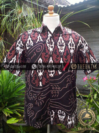 Hem Batik Cap Tulis Yogya Motif Pulau Lukis Sogan
