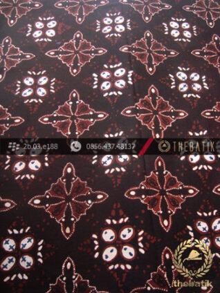 Kain Batik Cap Tulis Jogja Motif Jayakirana Sogan Hitam