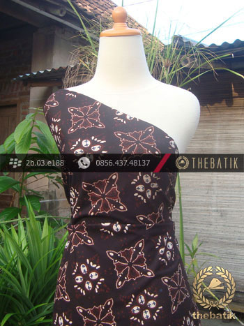 Kain Batik Cap Tulis Jogja Motif Jayakirana Sogan Hitam
