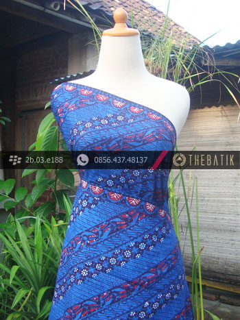 Kain Batik Cap Tulis Jogja Motif Parang Lereng Biru