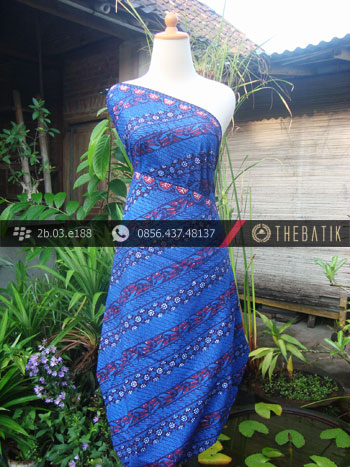 Kain Batik Cap Tulis Jogja Motif Parang Lereng Biru