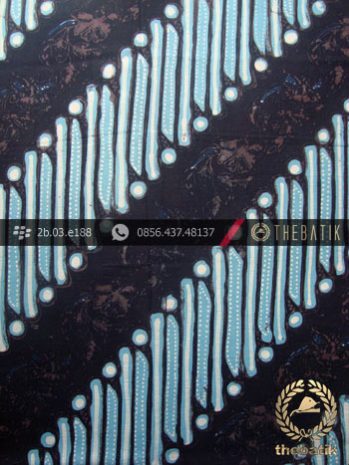 Kain Batik Cap Tulis Yogya Motif Parang Srimpi Biru Muda