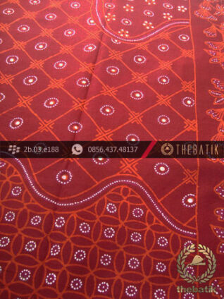 Kain Batik Tulis Yogyakarta Motif Pulau Kombinasi Merah