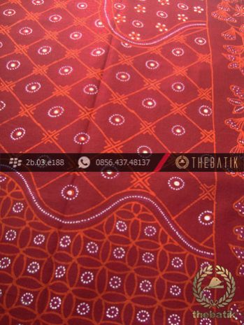 Kain Batik Tulis Yogyakarta Motif Pulau Kombinasi Merah