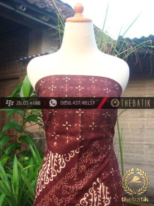 Kain Batik Cap Tulis Jogja Motif Pulau Kombinasi Marun