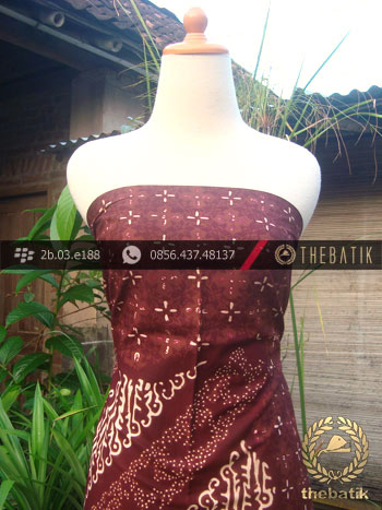 Kain Batik Cap Tulis Jogja Motif Pulau Kombinasi Marun