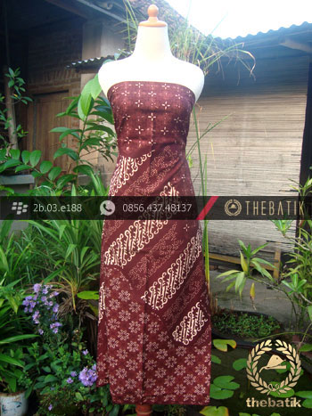 Kain Batik Cap Tulis Jogja Motif Pulau Kombinasi Marun