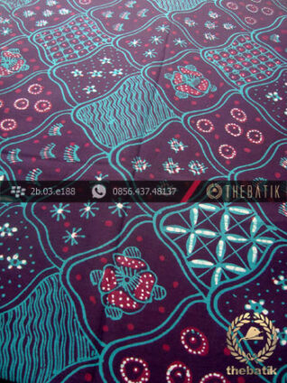 Kain Batik Tulis Yogyakarta Motif Sekar Jagad Tosca