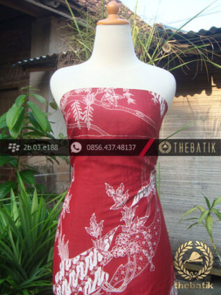 Batik Tulis Sutera Motif Burung Bangau Merah Kelengan