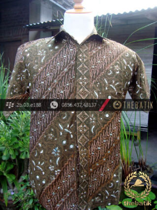 Kemeja Batik Seragam Motif Parang Kontemporer Hijau-5