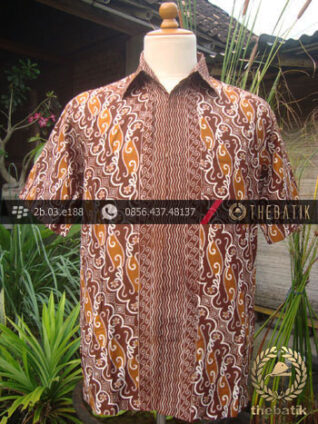 Kemeja Batik Seragam Motif Parang Kontemporer Kuning-2