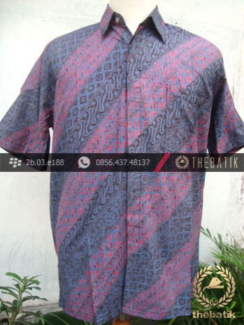 Kemeja Batik Seragam Motif Parang Kontemporer Ungu Biru