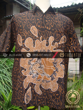 Kemeja Batik Seragam Motif Semar Kuning Kombinasi