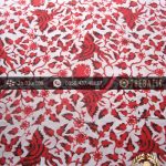 Kain Batik  Cap Yogyakarta Motif Burung Merah  Latar Putih  