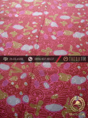 Bahan Batik Paris Motif Coletan Kontemporer Pink