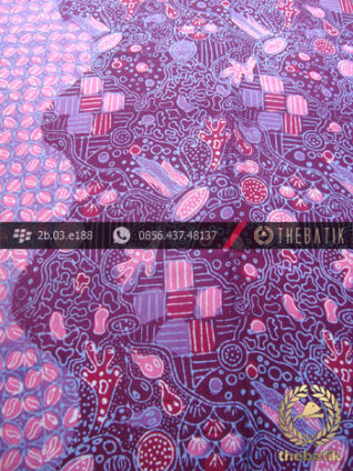 Bahan Batik Paris Motif Coletan Kontemporer Ungu