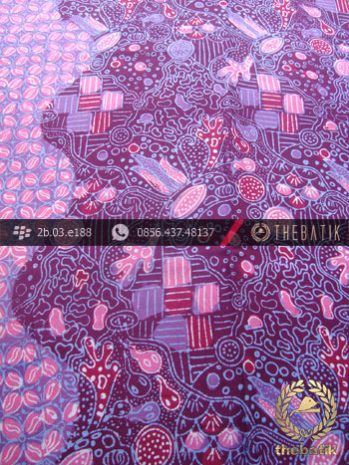 Bahan Batik Paris Motif Coletan Kontemporer Ungu