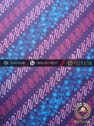 Kain Batik Cap Tulis Jogja Motif Parang Kelir Ungu Biru