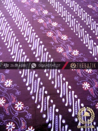 Kain Batik Cap Tulis Jogja Motif Parang Kembang Kelir Ungu