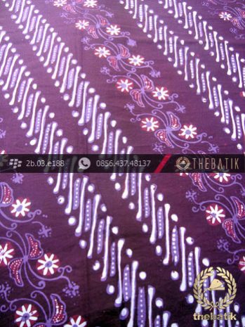 Kain Batik Cap Tulis Jogja Motif Parang Kembang Kelir Ungu