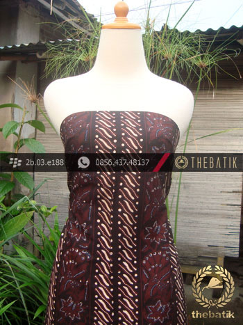 Kain Batik Cap Tulis Jogja Motif Parang Merak Tegak Sogan