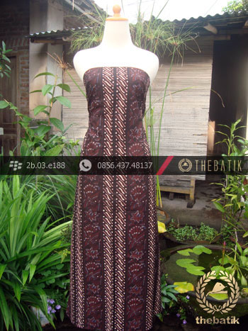 Kain Batik Cap Tulis Jogja Motif Parang Merak Tegak Sogan
