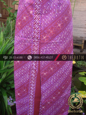 Kain Batik Cap Tulis Jogja Motif Parang Seling Cakar Ungu