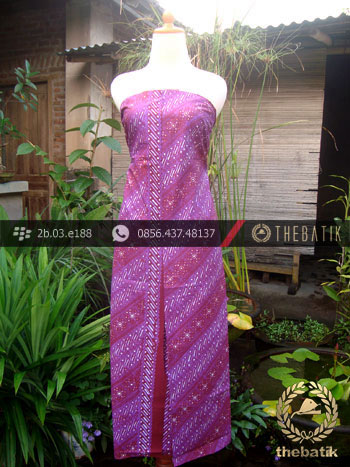 Kain Batik Cap Tulis Jogja Motif Parang Seling Cakar Ungu
