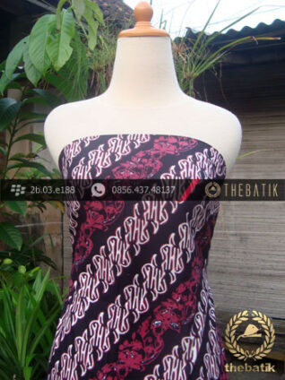Kain Batik Cap Tulis Jogja Motif Pulau Parang Kombinasi Pink